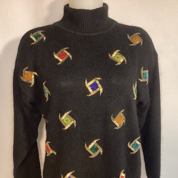 I.B. Delusion womens turtleneck sweater with bead worksize medium - Picture 2 of 7